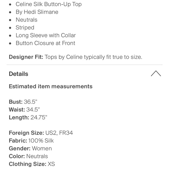 Celine silk striped button up shirt - Picture 4 of 8